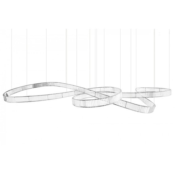 Lampa Wisząca WAVE 380 Srebrny/Transparentny