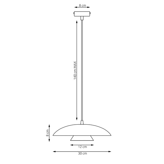 Lampa Wisząca BABEL 1 Czarny/Biały