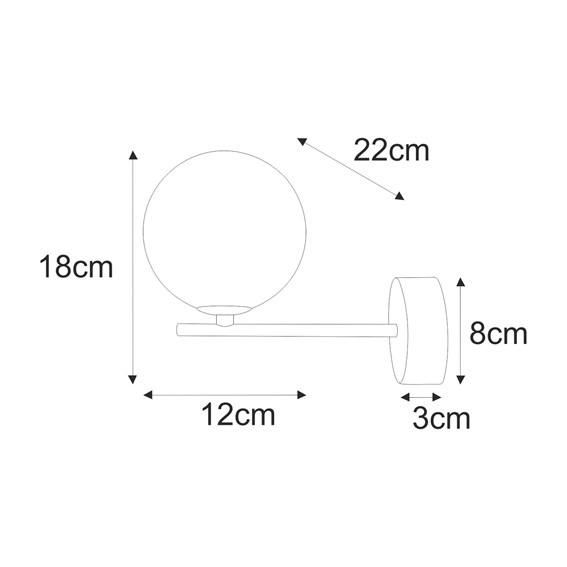 Kinkiet DORI K-5558 Czarny/Grafitowy