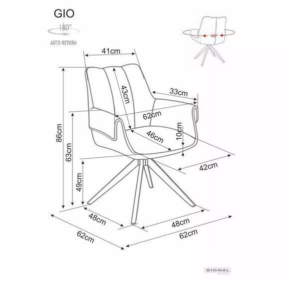 Krzesło GIO Beż/Czarny Mat