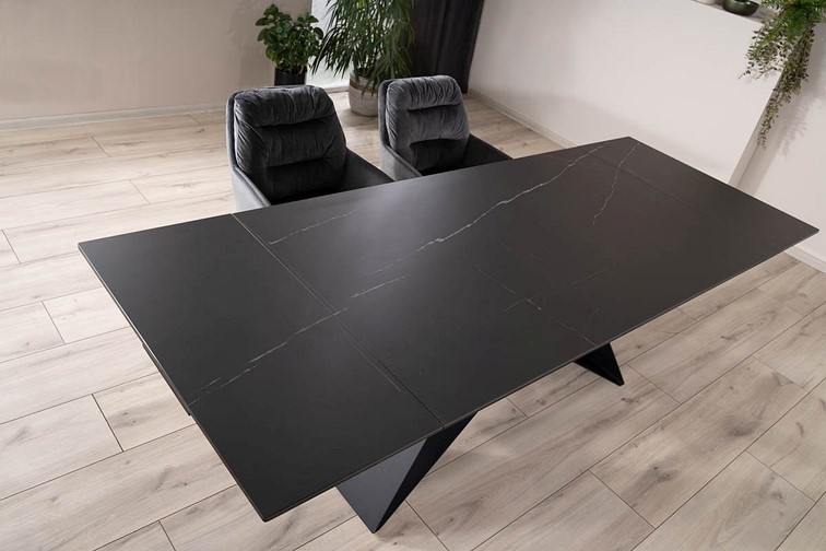 Stół Rozkładany SALVADORE Ceramic (160-240)x90 Sahara Noir/Czarny