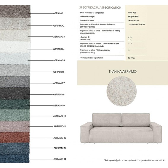 Sofa PILLOW z Funkcją Spania 255cm Beżowy