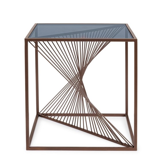 Stolik Kawowy ESPIRAL 48x48 Brązowy