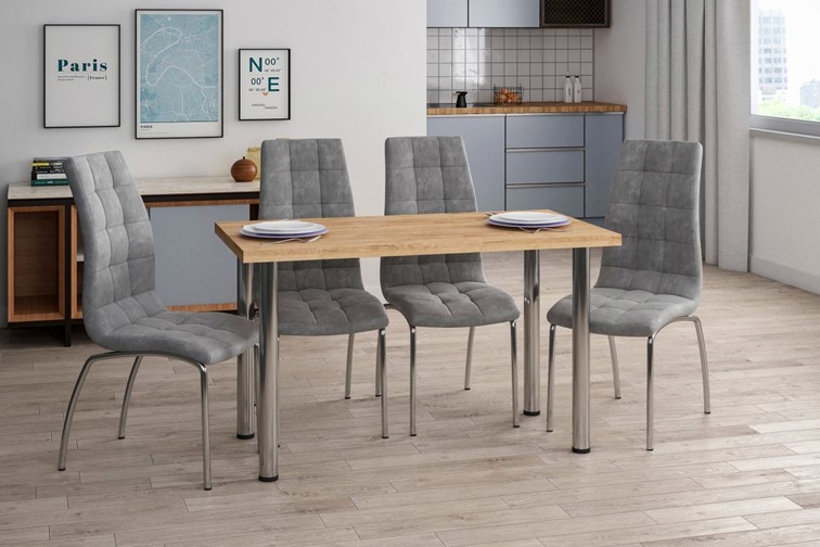 Stół ST(B)-FX 67x128 I Dąb Złoty Craft/Chrom