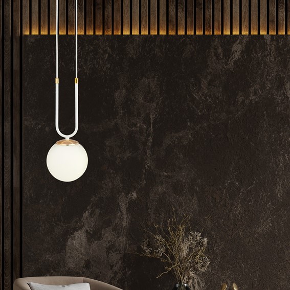 Lampa Wisząca GLAM 1 Biały/Opal