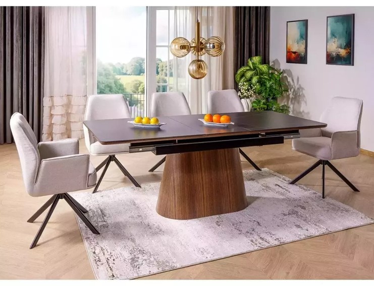 Stół Rozkładany MONACO (160-200)x90 Czarny Mat/Orzech