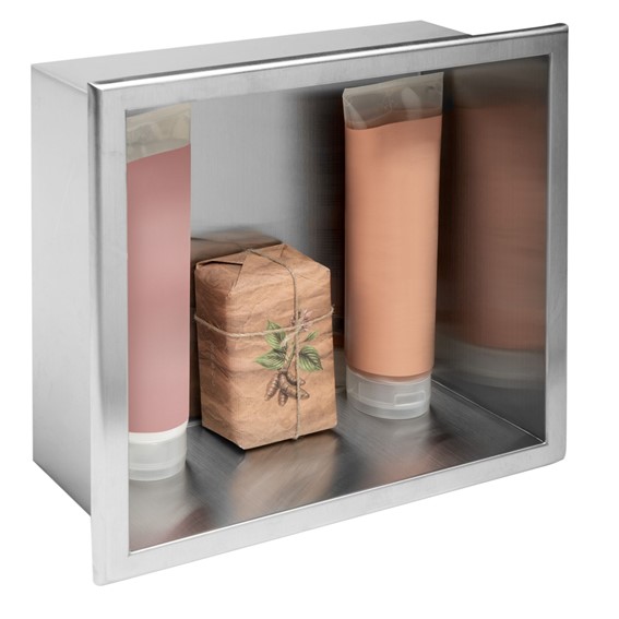 Półka Wnękowa Łazienkowa 01 30X30X10 Stal Szczotkowana