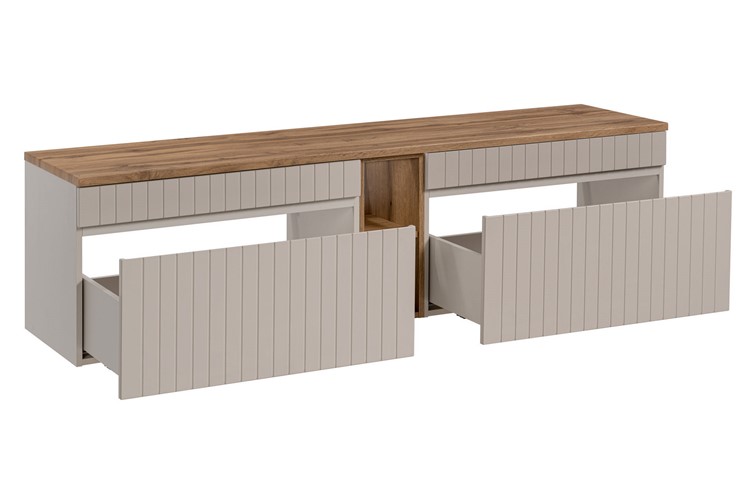 Zestaw ICC B 81-01 180cm (2x Szafka + Regał + Blat) Kaszmirowy/Dąb