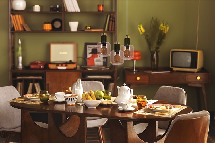 Lampa Wisząca DOKA K-5267 Czarny/Złoty/Bursztynowy