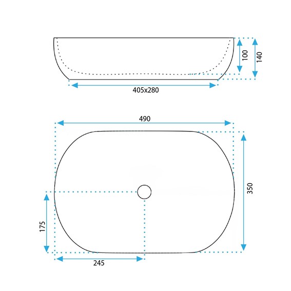 Umywalka Nablatowa LISA SHINY Niebieski