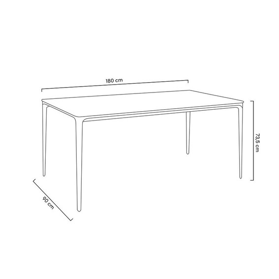 Stół SLIM 180x90 Biały/Czarny