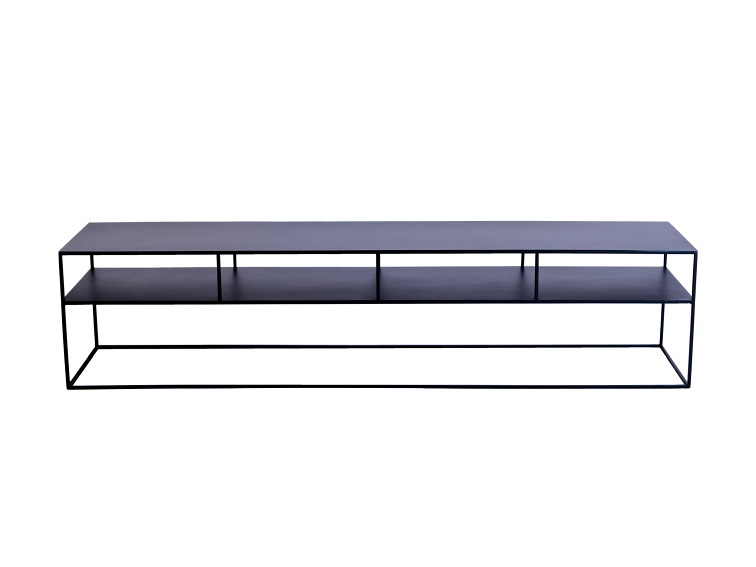 Stolik RTV Tensio 2 Floor Metal 200x45 Czarny