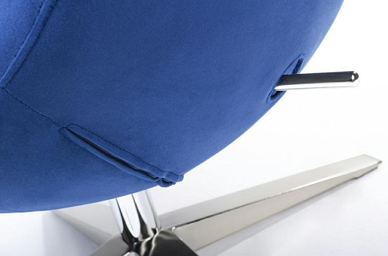 Fotel EGG Szeroki Velvet Ciemny Niebieski