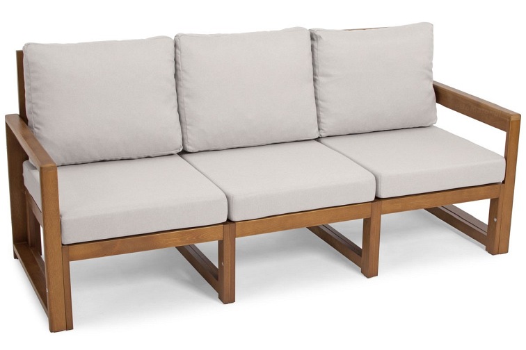 Sofa Ogrodowa MALTA 3-Osobowa Brązowy/Szary