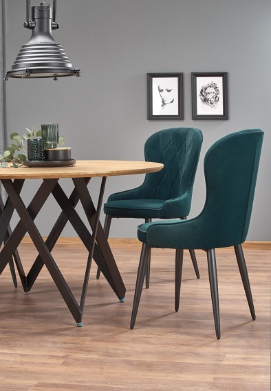 Stół Okrągły Mozambik fi120 Dąb Złoty/Czarny