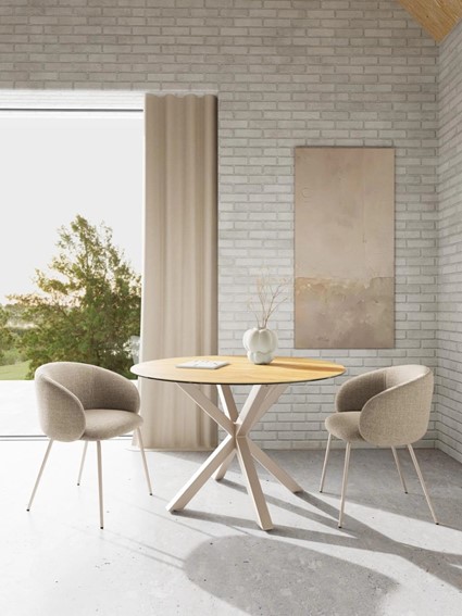 Stół HEAVEN fi119 Dąb Naturalny/Kaszmir