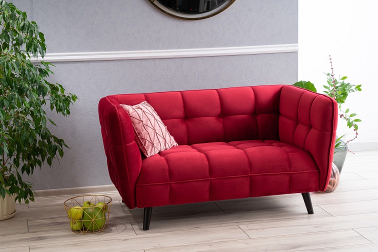 Sofa CASTELLO 2 Velvet Wenge/Curry Bluvel 68