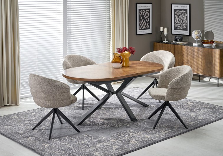 Stół Rozkładany JASON (180-300)x100 Orzechowy/Czarny