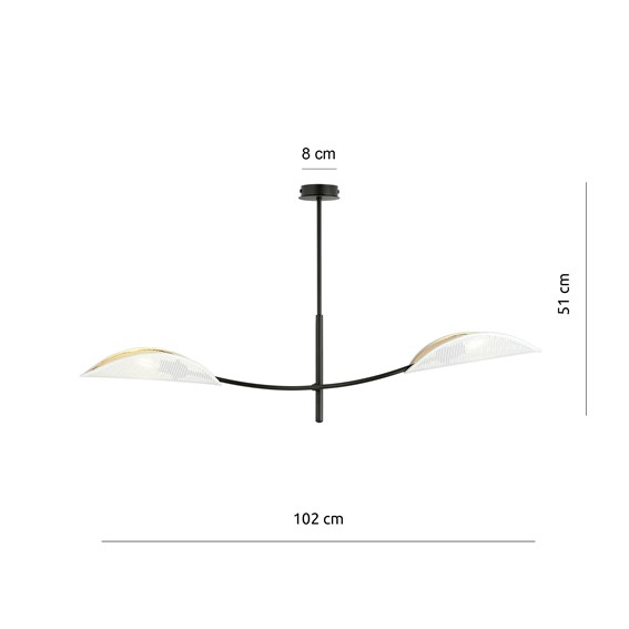Lampa Wisząca LOTUS 2 Biały/Złoty