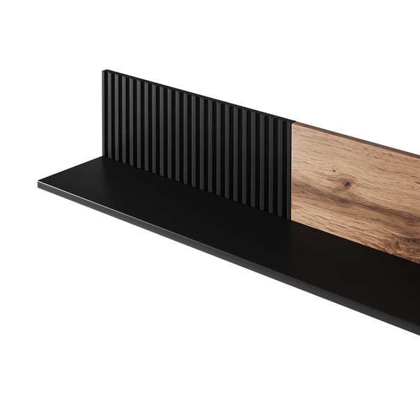 Półka Wisząca Random P-1 20x150x25 Dąb Wotan/Czarny