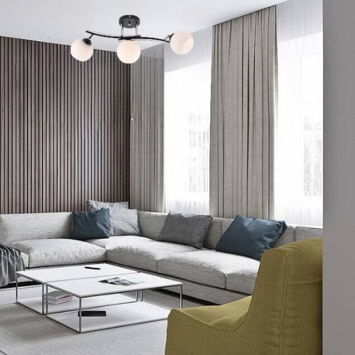 Żyrandol OLEKSI 3 Czarny/Miedziany