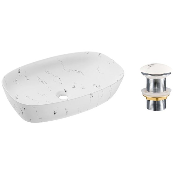 Zestaw Umywalkowy z Korkiem Click-Clack MEGI Biały