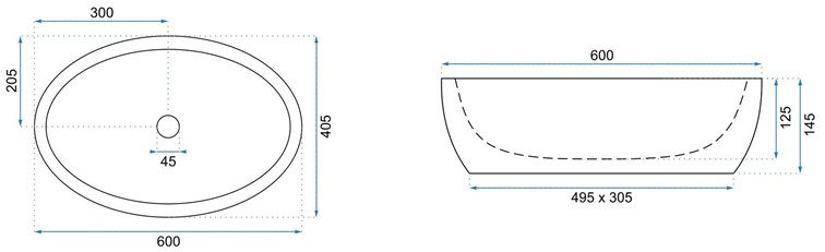 Umywalka Nablatowa MERYL Czarny