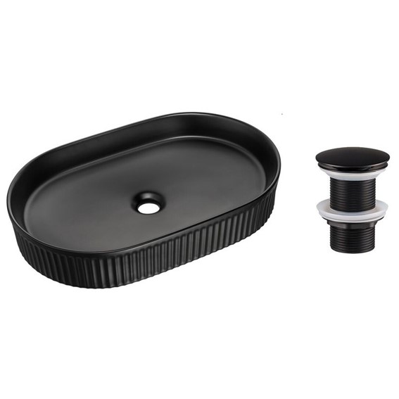 Zestaw Umywalkowy z Korkiem Click-Clack BEYOND Czarny Mat