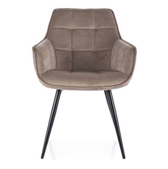 Krzesło LILIA Velvet Czarny Mat/Ciemny Beżowy Bluvel 40