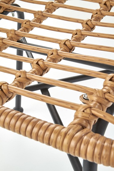 Krzesło Ogrodowe K401 Czarny/Naturalny