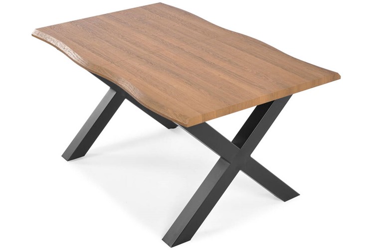 Stół Rozkładany NORDEN  (145-185)x87 Dąb/Czarny