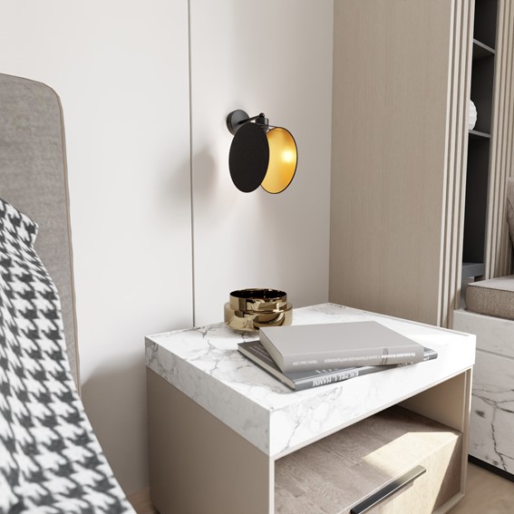 Kinkiet MOTIF K1 Czarny/Złoty