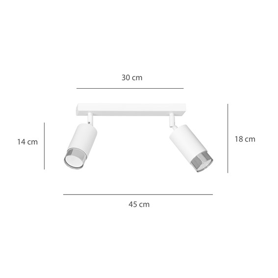 Lampa Sufitowa HIRO 2 Biały/Chrom