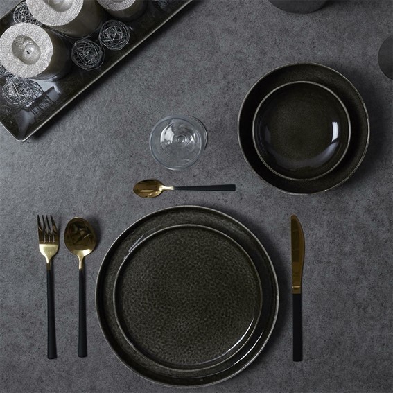 Zestaw Sztućców CERISE 16szt Złotoczarne