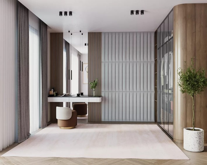 Panel Tapicerowany Ścienny TRINITY 90x10 Pudrowy Róż