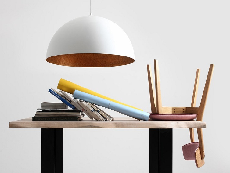 Lampa wisząca LORD 70 – miedziano-biały