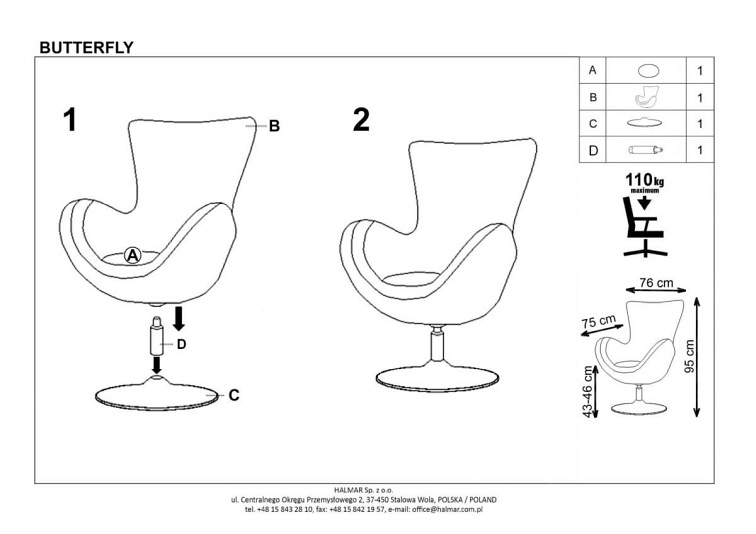 fotel BUTTERFLY patchwork