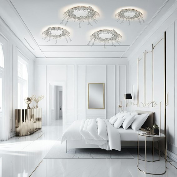 Lampa Ścienna SPLASH M Srebrny/Transparentny