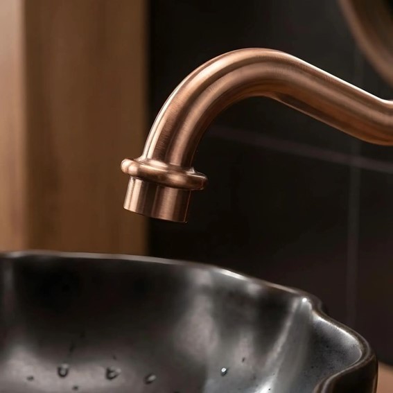 Bateria Umywalkowa Wysoka BONA Miedź Szczotkowany