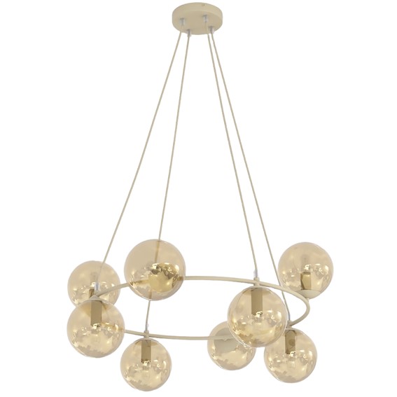 Lampa Wisząca AZURA 8 Beżowy/Bursztynowy