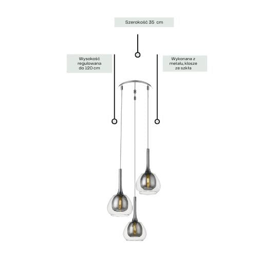 Plafon ASTON 3P Chromowany