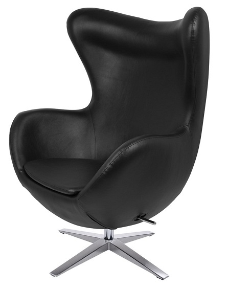 Fotel EGG Szeroki PU Czarny