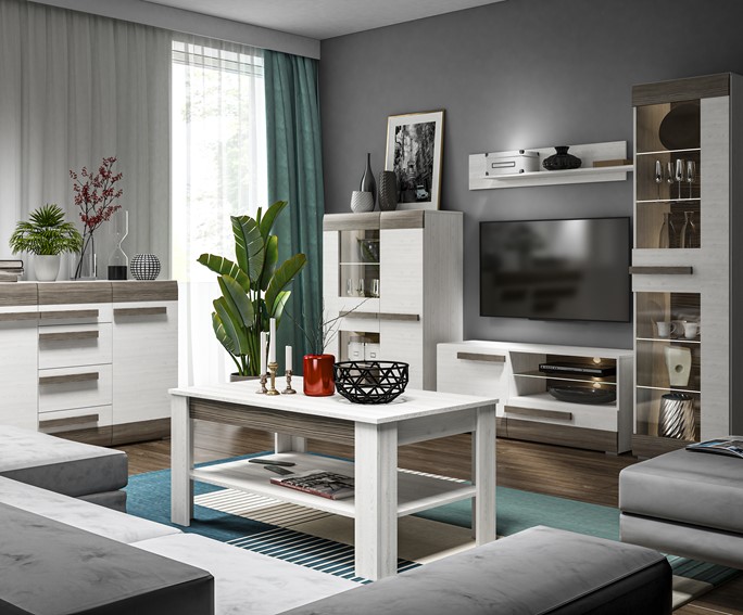 Komoda BLANCO 05-01 Sosna Śnieżna/MDF New Grey