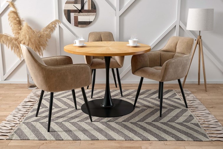 Stół ST33-FX fi100 Dąb Naturalny/Czarny