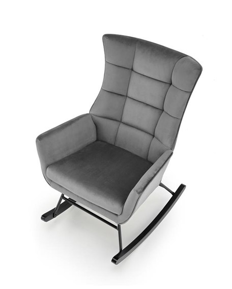 Fotel Bujany BAZALTO Czarny/Popiel