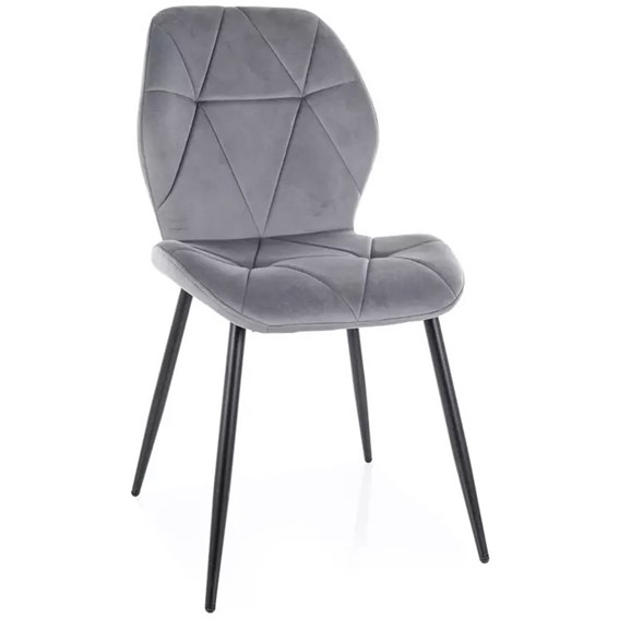 Krzesło RICK Velvet Szary/Czarny Mat