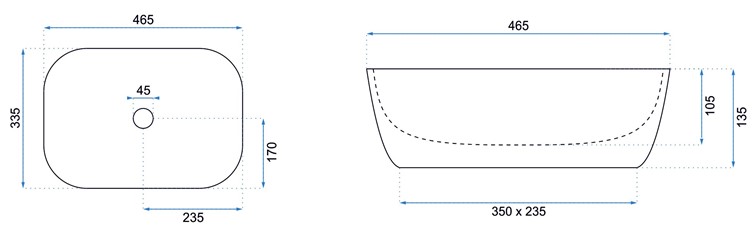 Umywalka Nablatowa BELINDA MATT Czarny