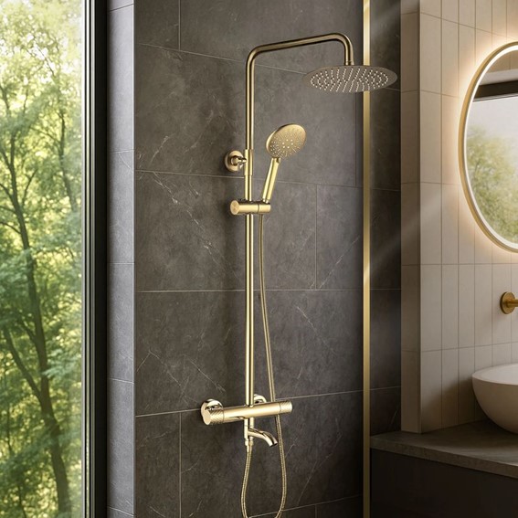 Zestaw Natryskowo-Wannowy LUNGO DIAMOND Złoty