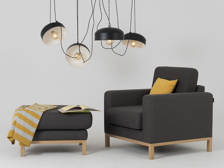 Lampa wisząca POPO FLAT L 4 – czarny