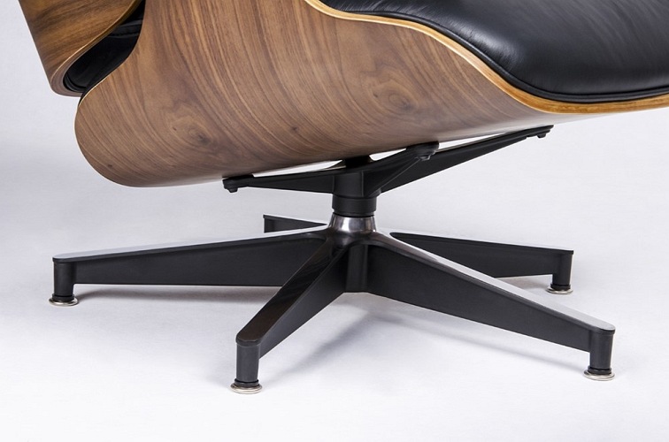 Fotel LOUNGE HM PREMIUM SZEROKI Z Podnóżkiem Czarny Skóra Naturalna